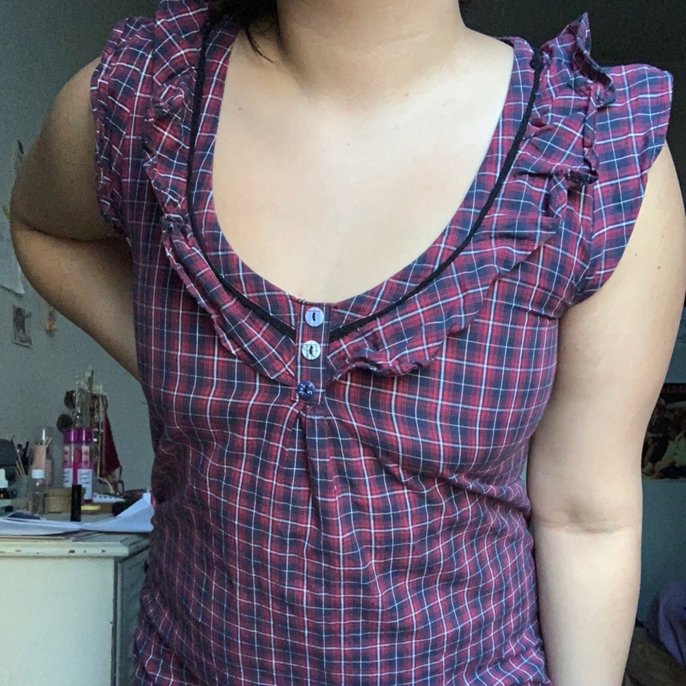 Red plaid dress